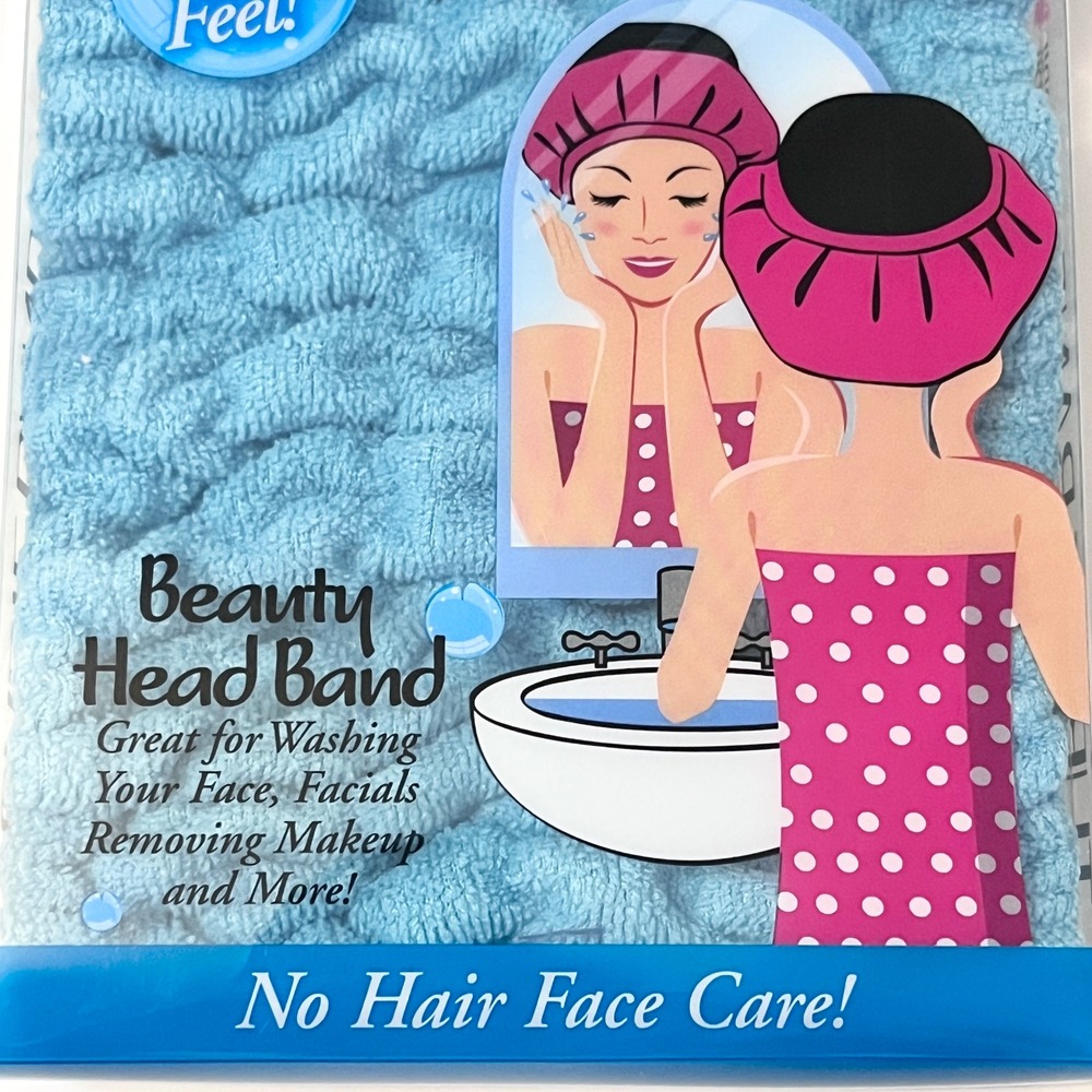 Turbie Twist Turbie Band Blue Head Band Makeovers Makeup Facial Spa Holds Hair - Picture 2 of 6